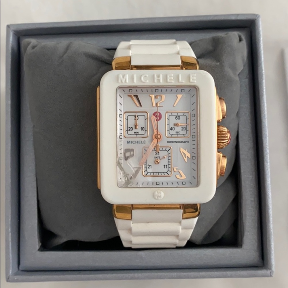 COPY - Michele Watch “Park Jelly Bean” white & ro…